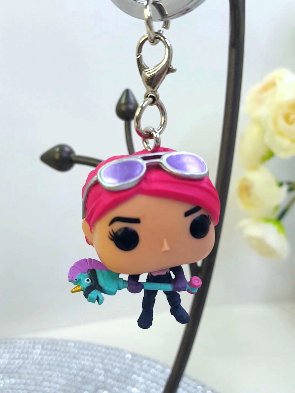 Pink-Haired Funko Pocket Pop🎀Brite Bomber🎀Keychain